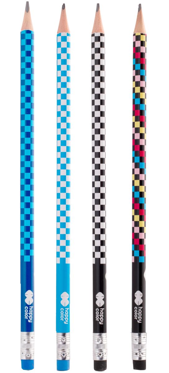 Ołówek trójkątny z gumką 2B Skate Happy Color HA 3131 01SK-2B GDD