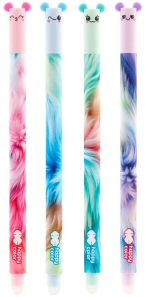 Długopis wymazywalny Uszaki Fluffy 0.5mm niebieski Happy Color HA 4120 01UF-3
