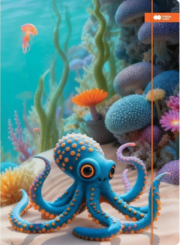 Teczka kartonowa Aqua Cuties Ośmiornica 24x31cm Happy Color HA 7621 2431-AC01 GDD