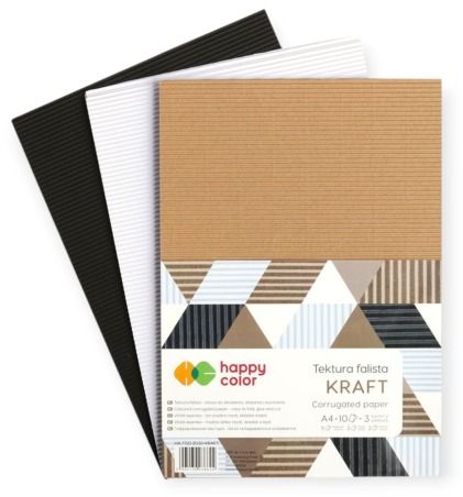 Tektura falista KRAFT2 A4/10ark 3 kolory Happy Color HA 7720 2030-KRAFT2 GDD