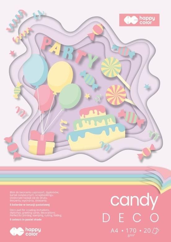 Blok Hobby Deco Candy 170g A4/20k 5 kolorów Happy Color HA 7842 2030-CA