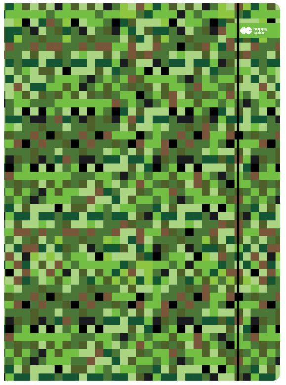 Teczka kartonowa z gumką PIXI zielono-brązowa UV 24x31cm HA 7621 2431-PI06 Happy Color GDD