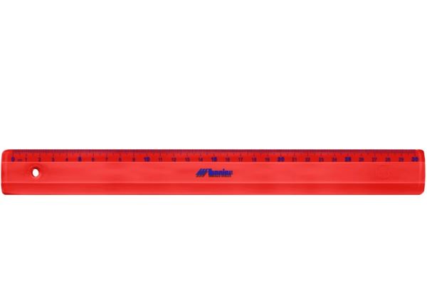 Linijka elastyczna 30cm transparentna czerwona Leniar 20415