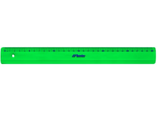 Linijka elastyczna 30cm transparentna zielona Leniar 20417