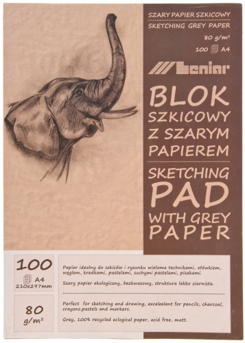 Blok szkicowy EKO A4/100ark. 80g. Leniar 90853
