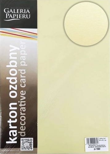 Papier wizytówkowy A4 Kora kremowy 20szt. 230g. Argo