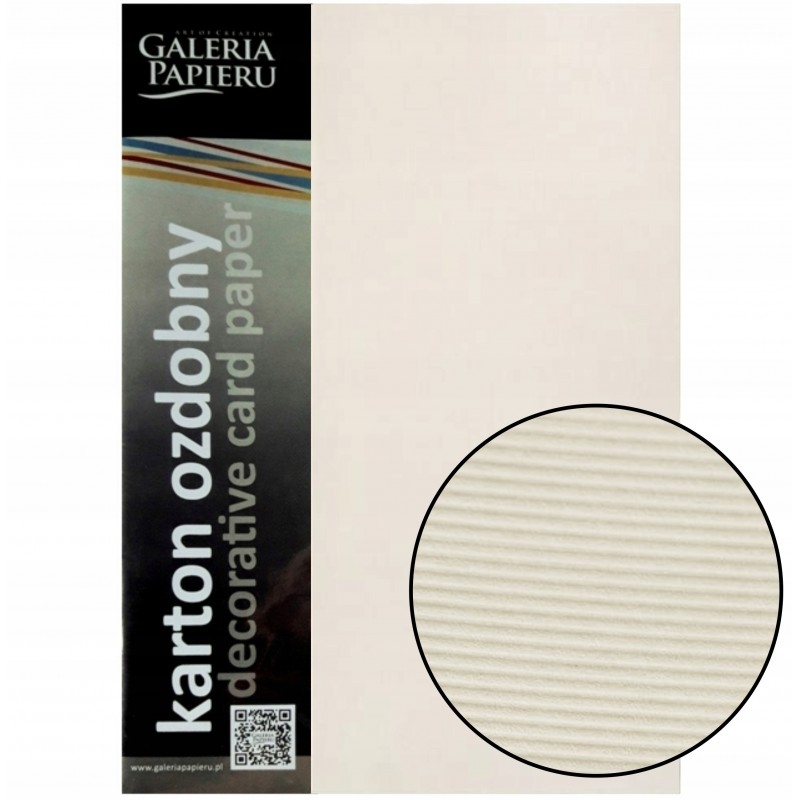 Karton ozdobny A4 20szt. linie kremowy Argo 230g