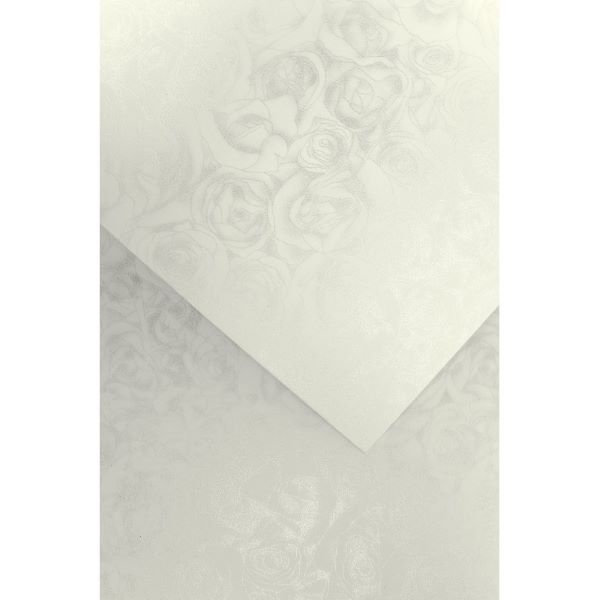 Karton ozdobny A4 (20) Róże biały Argo 220g [202901]