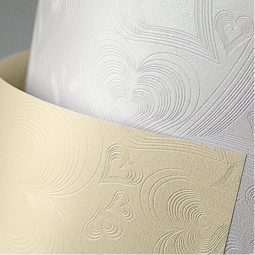 Karton ozdobny A4 20 arkuszy Love Krem 220g Argo