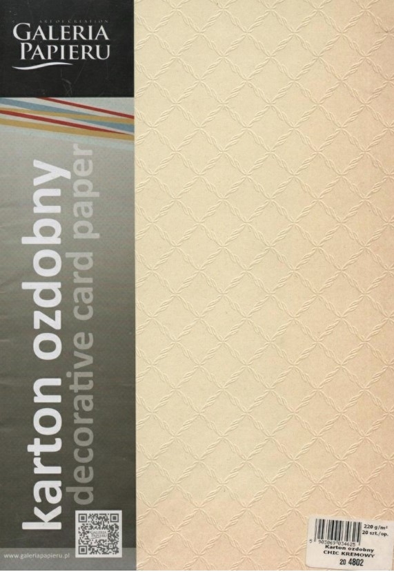 Karton ozdobny A4/20 Chic kremowy Argo 220g