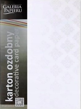 Karton ozdobny A4 20 arkuszy Glamour biały Argo 230g