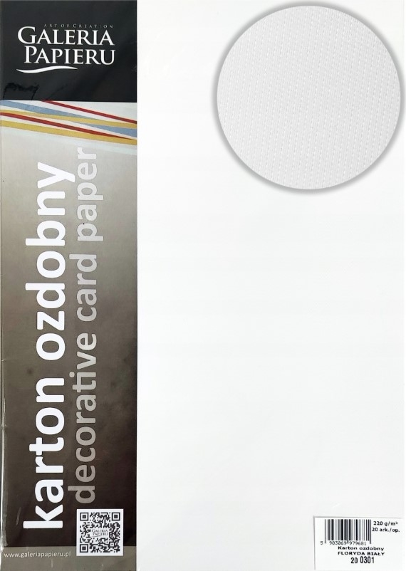 Papier wizytówkowy A4 Floryda biały 20szt. 220g. Argo
