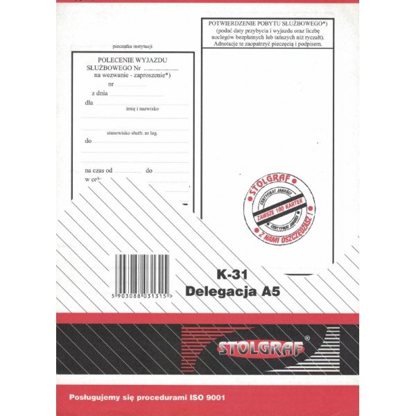 Delegacja A5 K-31 STOLGRAF 100k. (!)