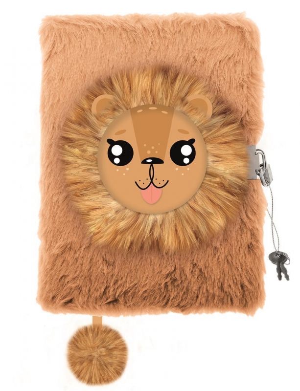 Pamiętnik z kłódką włochacz 3D A5/96 My little friend Lion 69484 Majewski