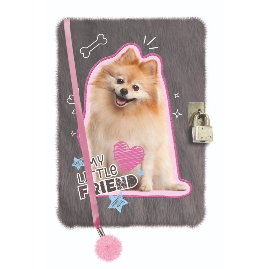 Pamiętnik z kłódką Włochacz A5/96k My Little Friend Sweet Pomeranian mkmp Majewski 87013