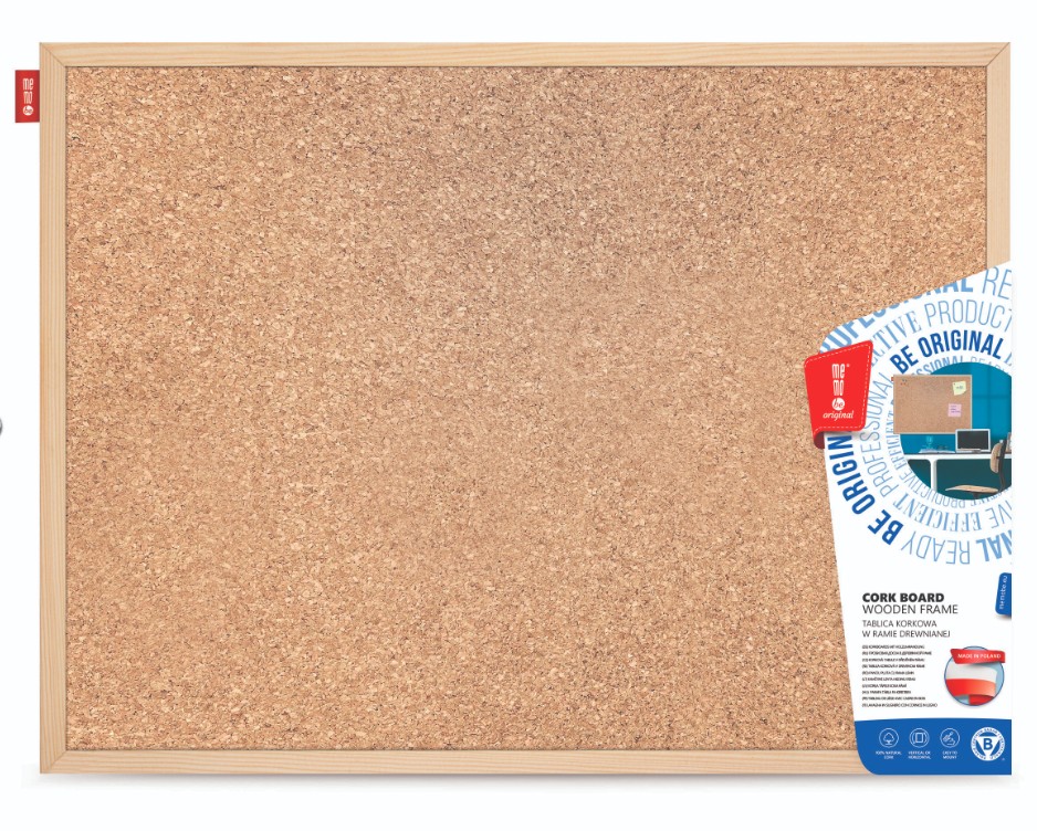 Tablica korkowa  70x100 MEMOBE, rama drewniana  MTC100070.00.01.05 Amex