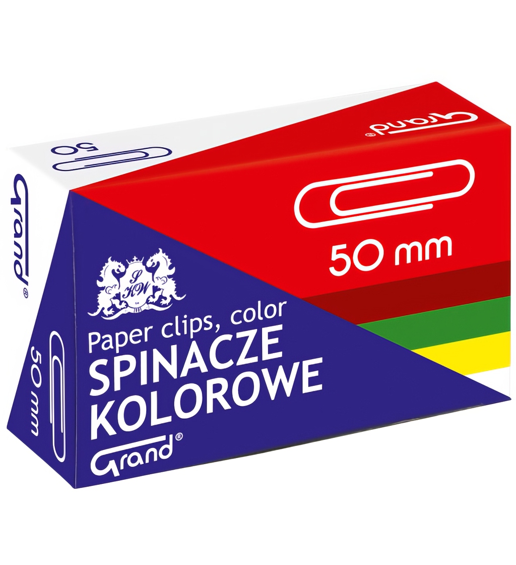 Spinacze 50mm kolor ( 50 szt) GRAND 110-166