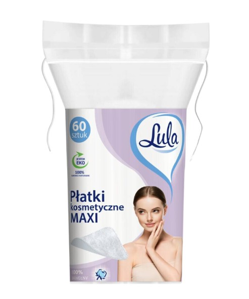 Płatki kosmetyczne bawełniane Maxi kwadratowe 60szt Lula