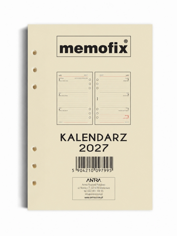 Wkład kalendarzowy A5 Memofix tygodniowy Antra