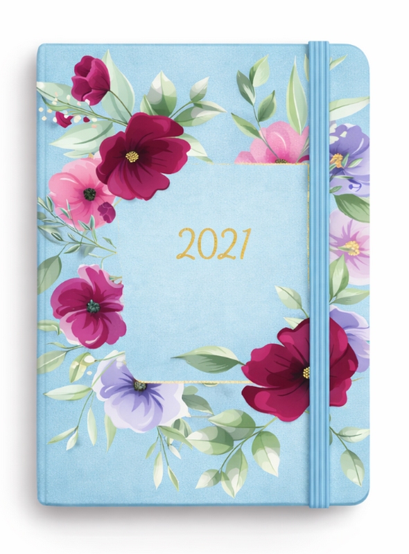 Kalendarz A5 Botanical dzienny Azalia błękitna Antra
