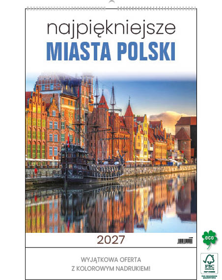 Kalendarz wieloplanszowy standard Najpiękniejsze miasta Polski WP119 Jotan
