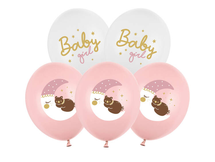Balony gumowe 30cm Baby Girl 6szt SB14P-337-000-6 PartyDeco
