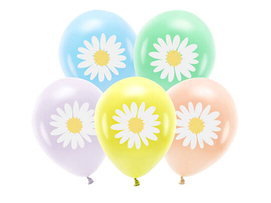 Balony gumowe 30cm Stokrotki 5szt ECO30P-201-000-5 PartyDeco
