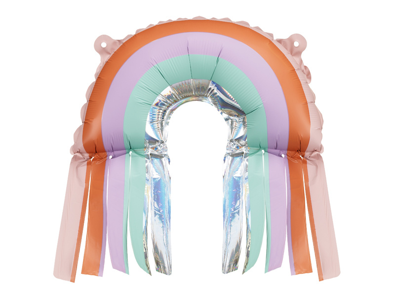 Balony foliowe Tęcza z frędzlami 38x41cm 3szt FB291 PartyDeco