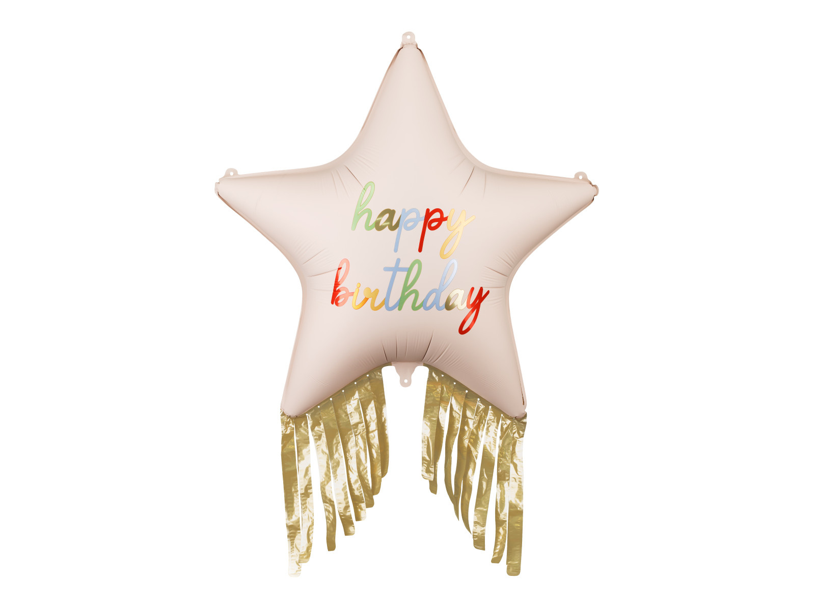 Balon foliowy Gwiazda z frędzlami "Happy Birthday" 72x72cm FB308 PartyDeco
