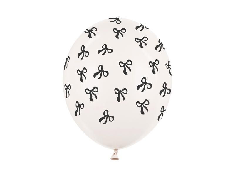 Balony gumowe 30cm Kokardki Pastel Off-white 6szt SB14P-343-008Z-6 PartyDeco