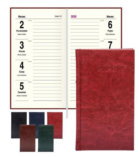 Kalendarz książkowy 3/4 B6 tygodniowy Slim 2889 TOMPRESS