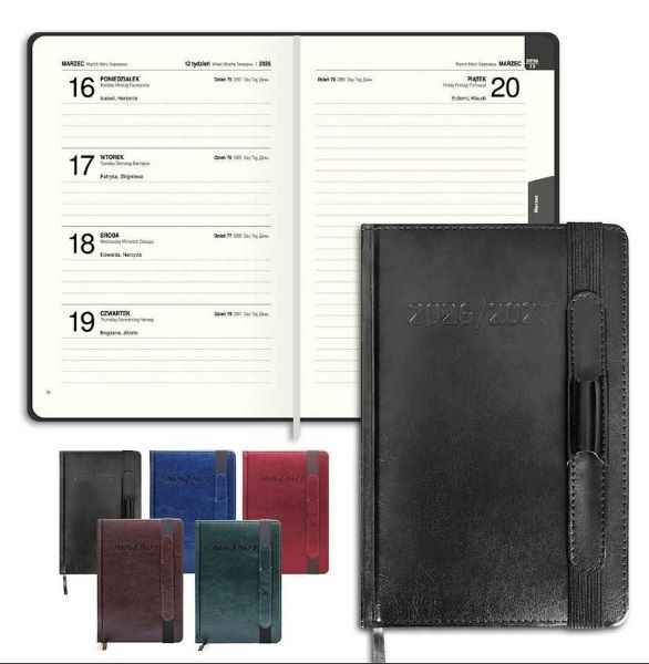 Kalendarz książkowy A5 tygodniowy Bizness Premium dwuletni TOMPRESS