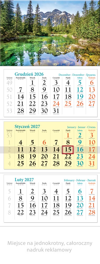 Kalendarz trójdzielny KT01 Tatry Lucrum