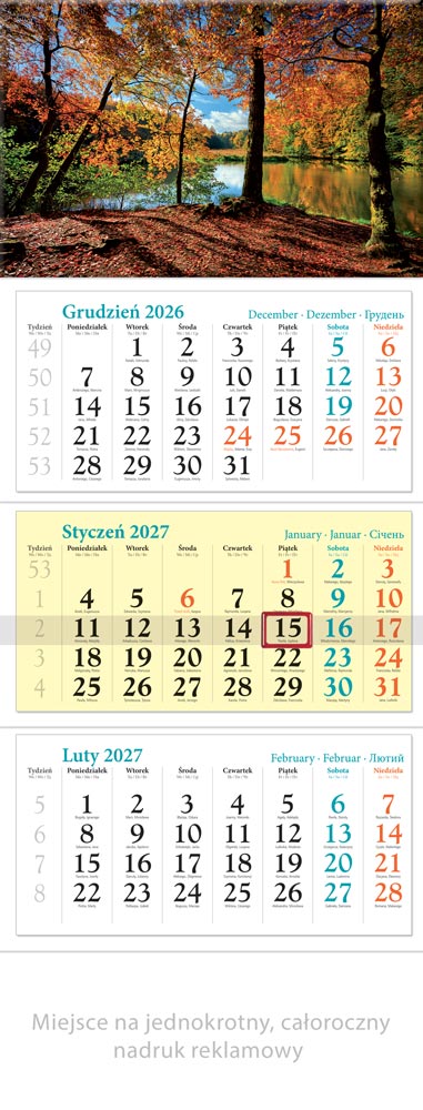 Kalendarz trójdzielny KT07 Jesień Lucrum