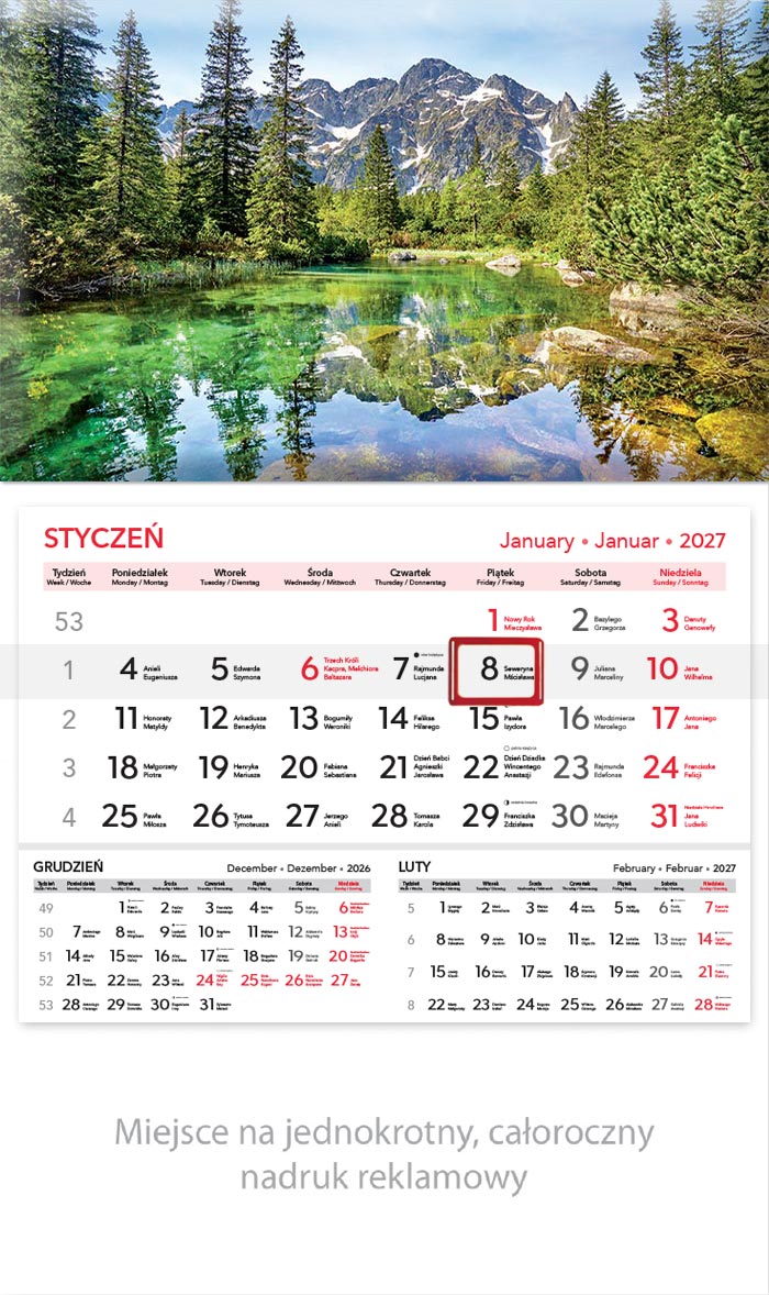 Kalendarz jednodzielny KJ01 Szczyty Lucrum