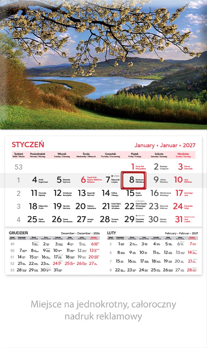 Kalendarz jednodzielny KJ03 Panorama Lucrum