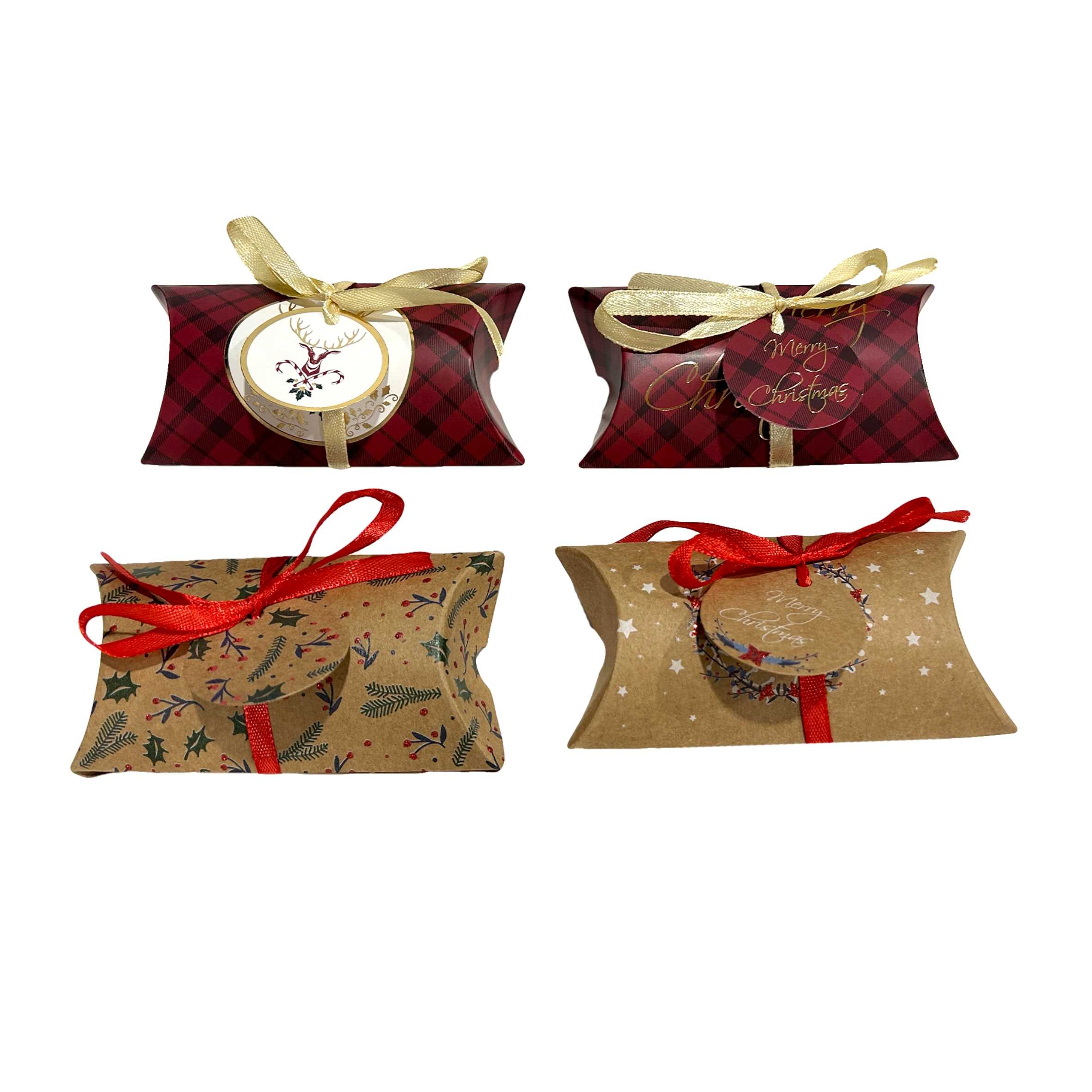 Pudełka na prezent 15x7 8szt. Krata kraft święta Incood