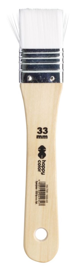 Pędzel hobby biały nylon, płaski 33mm Happy Color HA 7251 1022-33