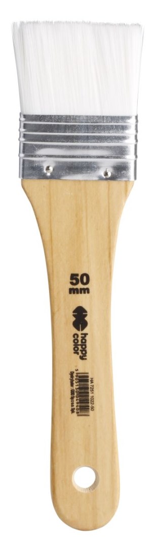 Pędzel hobby biały nylon, płaski 50mm Happy Color HA 7251 1022-50