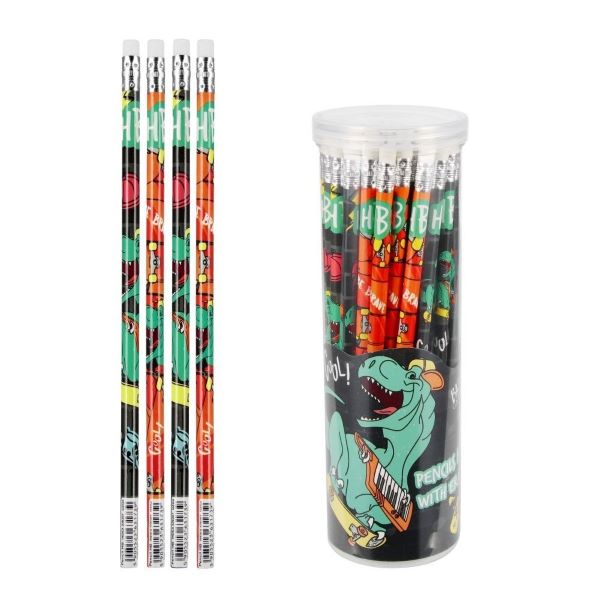 Ołówek z gumką HB State Dino 536321 Starpak