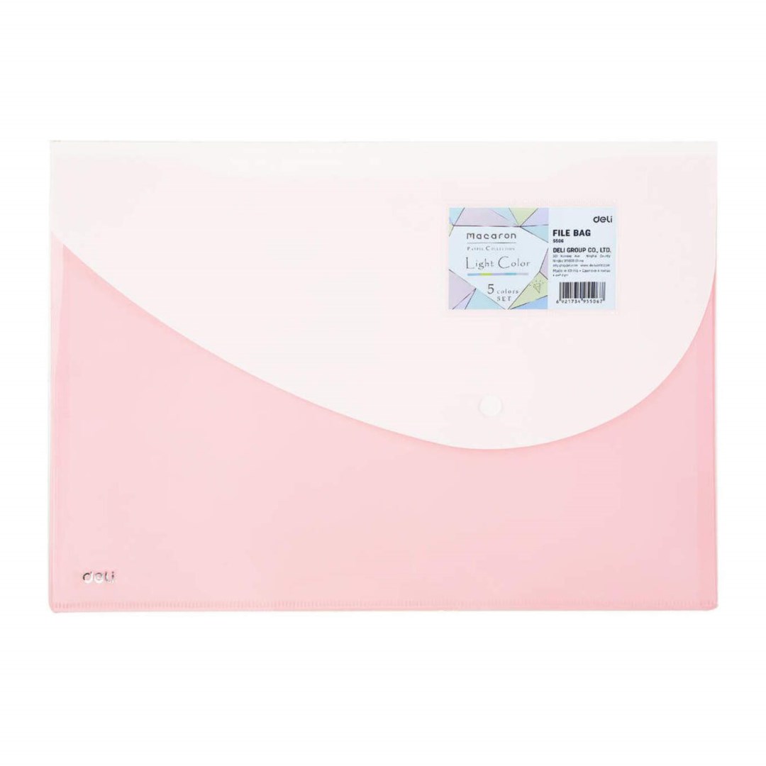 Teczka kopertowa na zatrzask FC DELI seria MACARON różowa E5506_PINK WPC