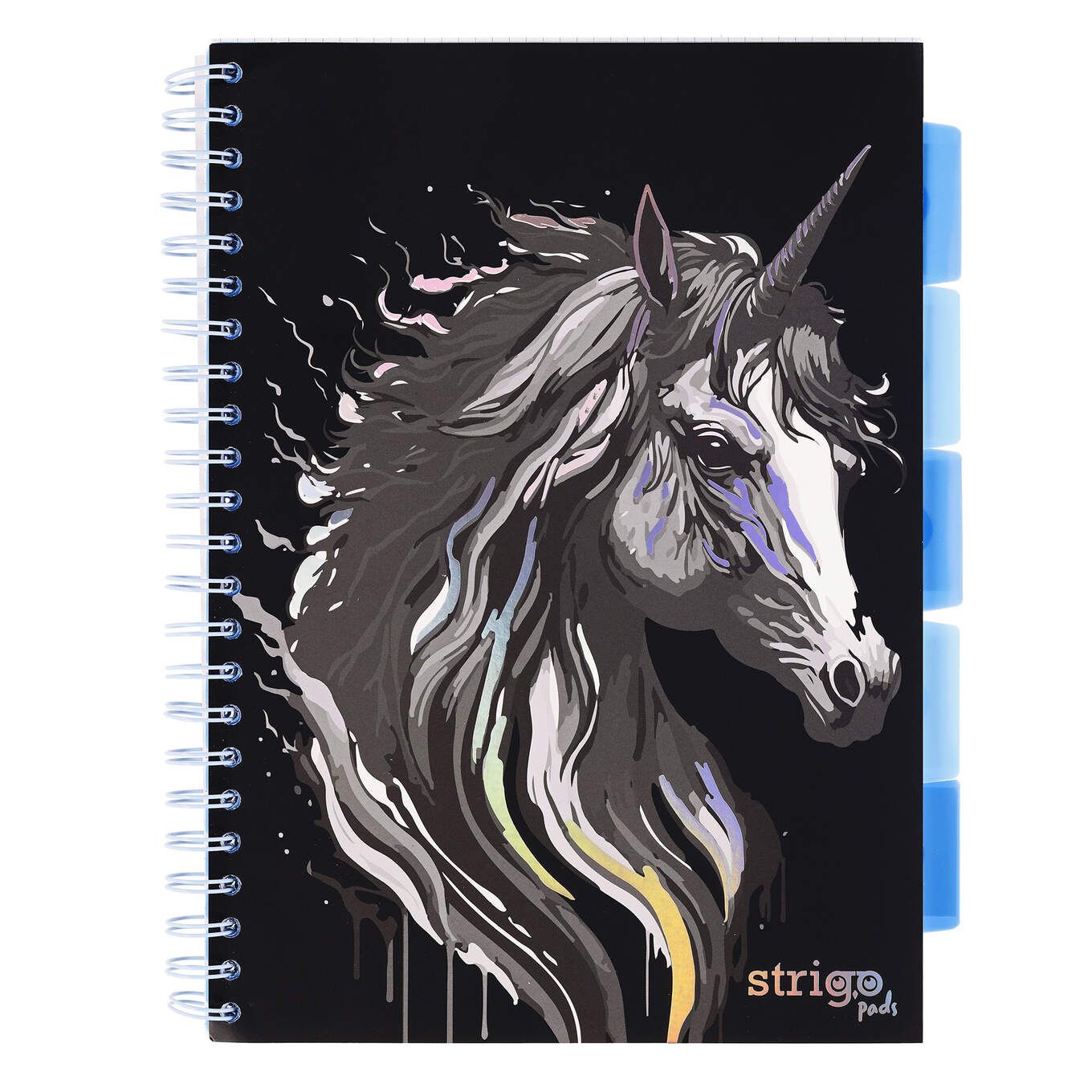 Kołozeszyt A4/100k. kr Project Book Unicorn czarny 80g Strigo PADS018 WPC