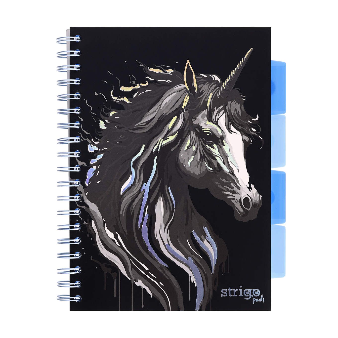 Kołozeszyt B5/100k. kr Project Book Unicorn czarny 80g Strigo PADS022 WPC