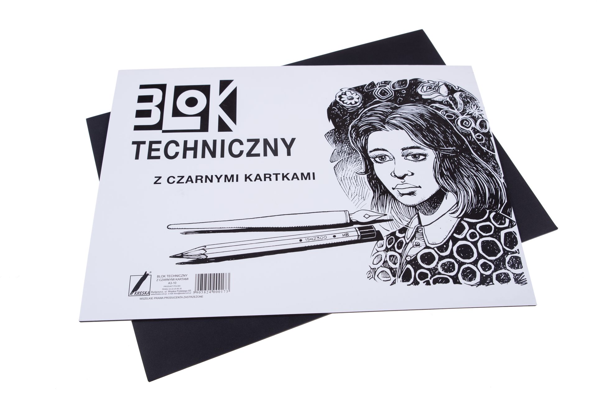 Blok techniczny A3 10k. czarny Kreska