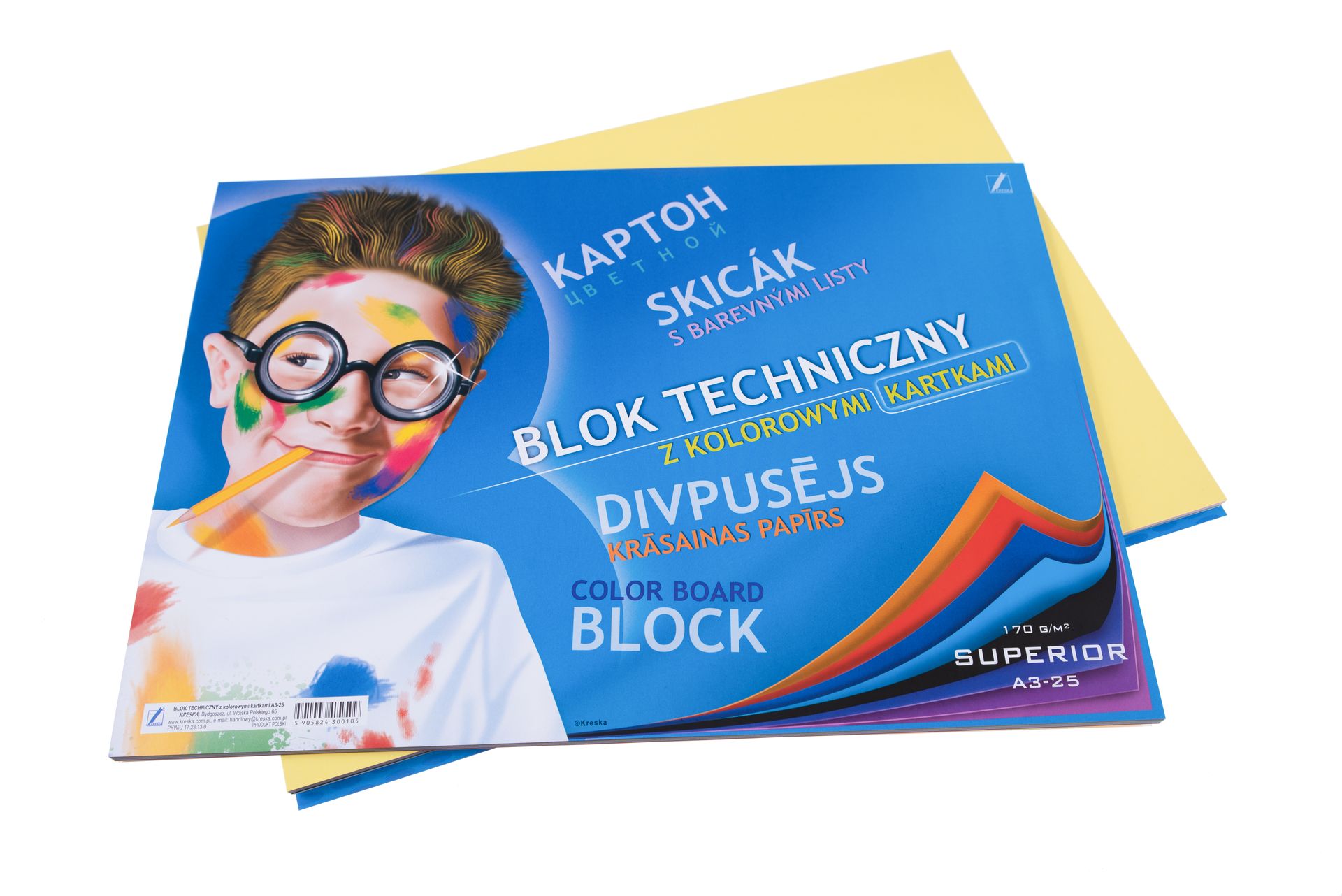 Blok techniczny A3 25k. kolorowy Kreska