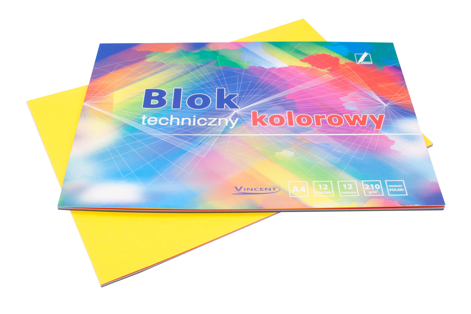 Blok techniczny A4/12 kolorowy 210g Vincent Kreska
