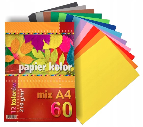 Papier ksero mix kolor A4/60k 210g Kreska