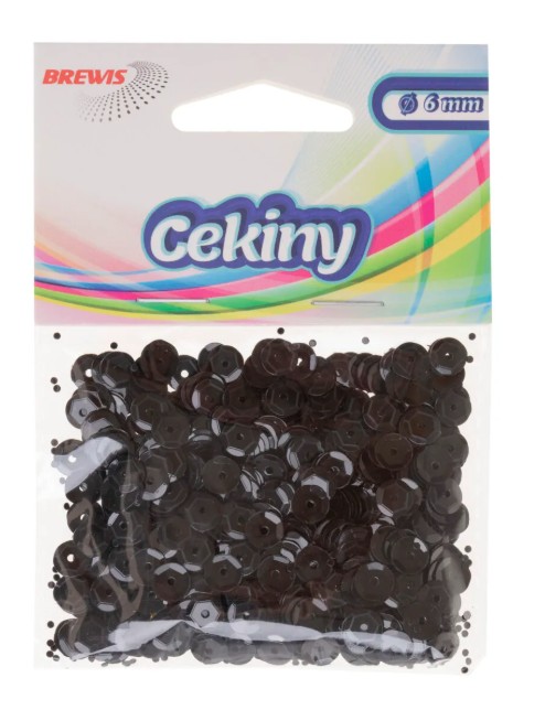 Cekiny błyszczące 8mm 10g B170 czarne Brewis