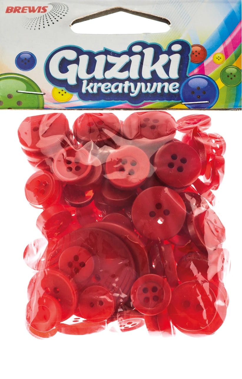 Guziki 40g GU3 czerwony BREWIS