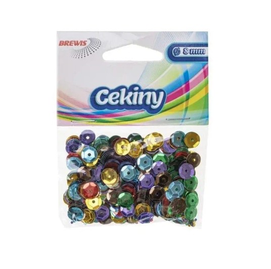 Cekiny błyszczące 6mm kolor mix Brewis